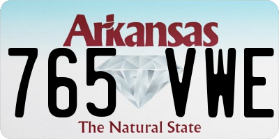 AR license plate 765VWE