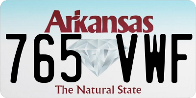 AR license plate 765VWF
