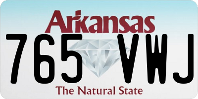 AR license plate 765VWJ