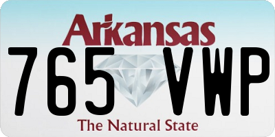 AR license plate 765VWP
