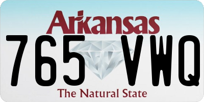 AR license plate 765VWQ
