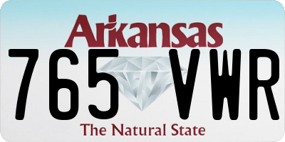 AR license plate 765VWR