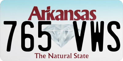 AR license plate 765VWS