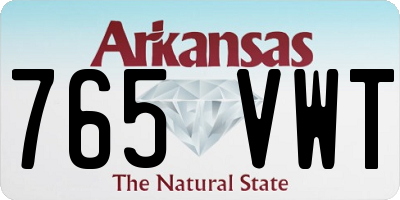 AR license plate 765VWT