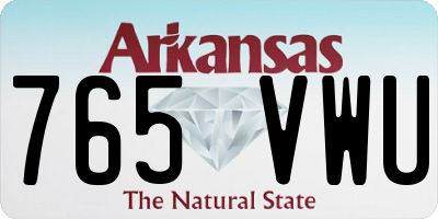 AR license plate 765VWU
