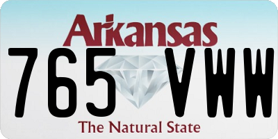 AR license plate 765VWW