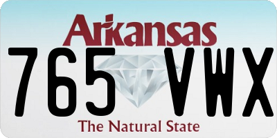 AR license plate 765VWX
