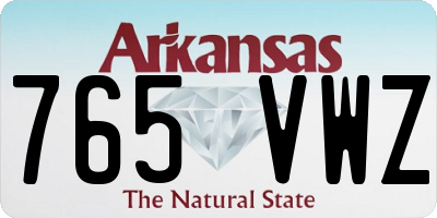 AR license plate 765VWZ