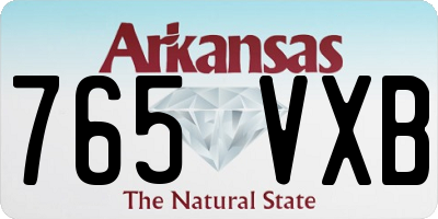 AR license plate 765VXB