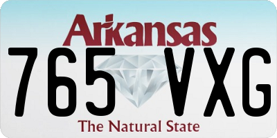 AR license plate 765VXG