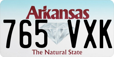 AR license plate 765VXK