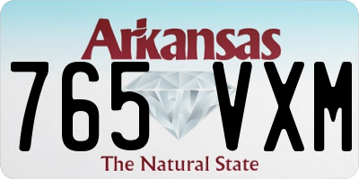 AR license plate 765VXM