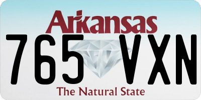AR license plate 765VXN