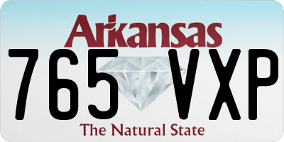 AR license plate 765VXP
