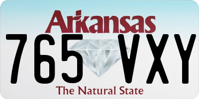 AR license plate 765VXY