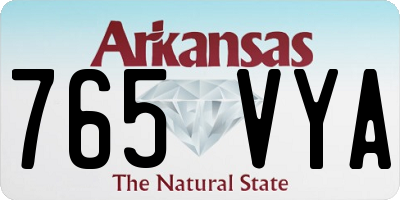 AR license plate 765VYA