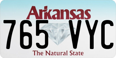 AR license plate 765VYC