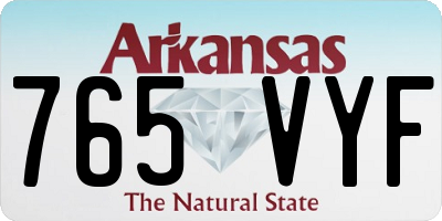 AR license plate 765VYF