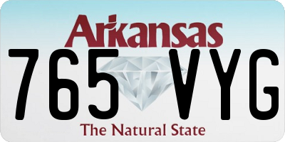 AR license plate 765VYG