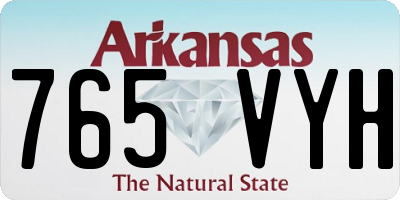 AR license plate 765VYH