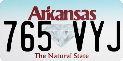 AR license plate 765VYJ