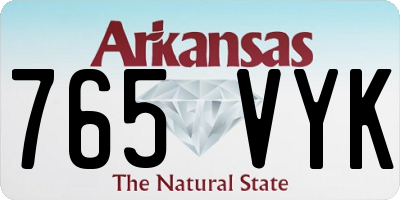 AR license plate 765VYK