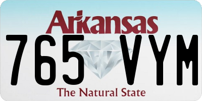 AR license plate 765VYM
