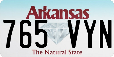 AR license plate 765VYN