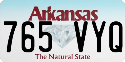 AR license plate 765VYQ