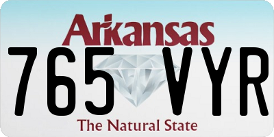 AR license plate 765VYR