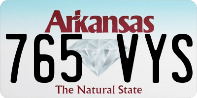 AR license plate 765VYS