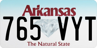 AR license plate 765VYT