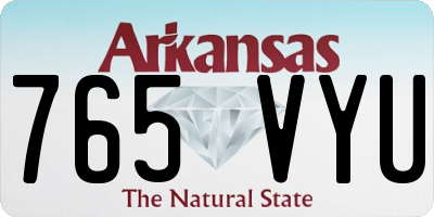 AR license plate 765VYU