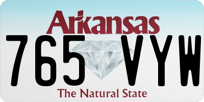 AR license plate 765VYW