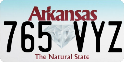AR license plate 765VYZ