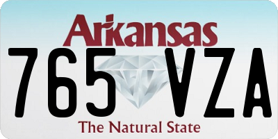 AR license plate 765VZA