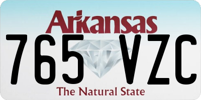 AR license plate 765VZC