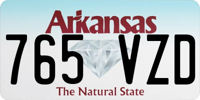 AR license plate 765VZD