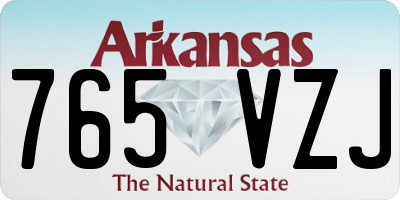 AR license plate 765VZJ
