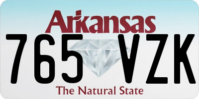 AR license plate 765VZK