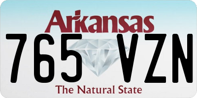 AR license plate 765VZN