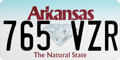AR license plate 765VZR