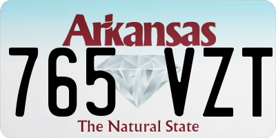 AR license plate 765VZT