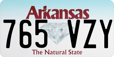 AR license plate 765VZY