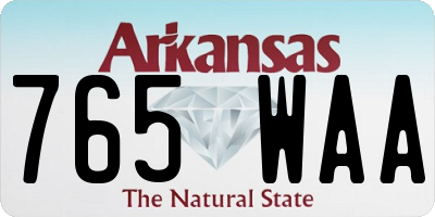 AR license plate 765WAA