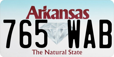 AR license plate 765WAB