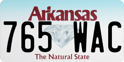 AR license plate 765WAC