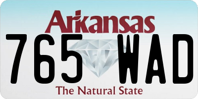 AR license plate 765WAD