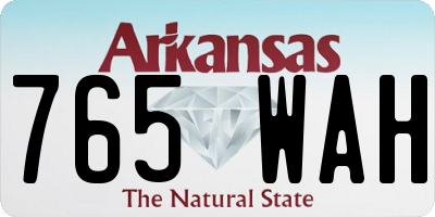AR license plate 765WAH