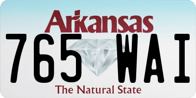 AR license plate 765WAI